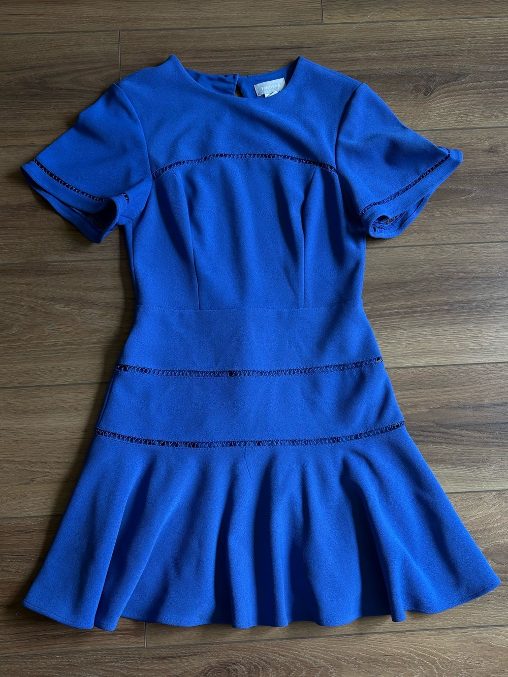 Finders Keepers Short Sleeve Mini Dress Size XS Royal Blue Open Back Cocktail